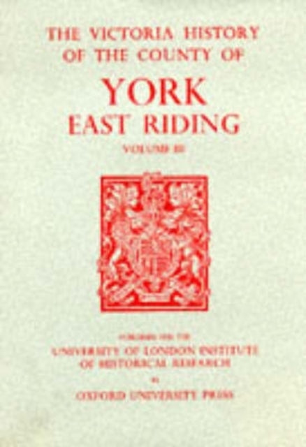 Book cover of: A History of the County of York East Riding. By: K.J. Allison