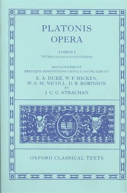 Book cover of: Plato Opera Volume I. By: Πλάτων