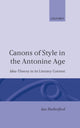 Book cover of: Canons of Style in the Antonine Age