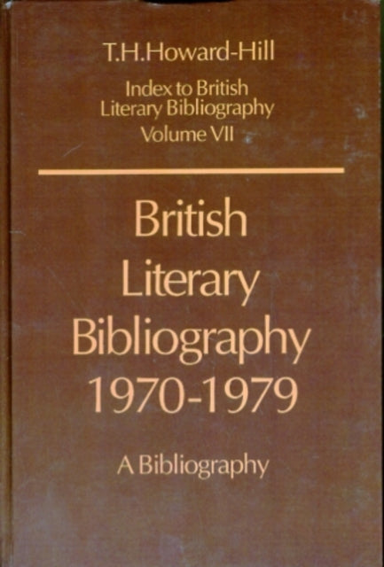 Book cover of: British Literary Bibliography 1970-1979