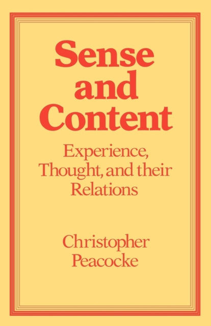 Book cover of: Sense and Content. By: Christopher Peacocke