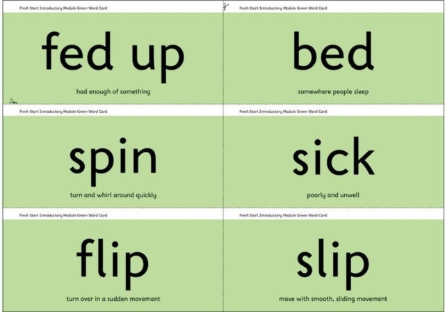 Book cover of: Read Write Inc. Fresh Start: Module Green Word Cards. By: Ruth Miskin