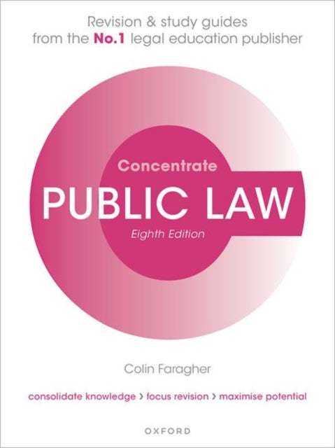 Book cover of: Public Law Concentrate. By: Colin Faragher