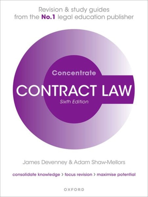 Book cover of: Contract Law Concentrate. By: Adam Shaw-Mellors