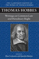 Book cover of: Thomas Hobbes: Writings on Common Law and Hereditary Right