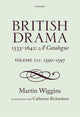 Book cover of: British Drama 1533-1642: A Catalogue. By: Martin Wiggins