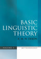 Book cover of: Basic Linguistic Theory Volume 1. By: Robert M. W. Dixon