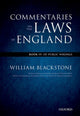 Book cover of: Oxford Edition of Blackstone's: Commentaries on the Laws of England. By: William Blackstone