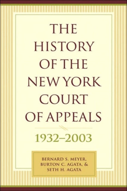 Book cover of: History of the New York Court of Appeals