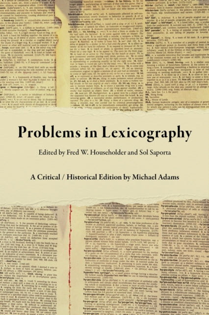 Book cover of: Problems in Lexicography. By: Michael Adams