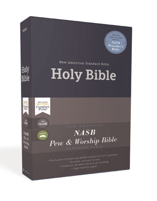 Book cover of: NASB, Church Bible (Pew Bible), Hardcover, Blue, 1995 Text, Comfort Print. By: Zondervan Publishing Company