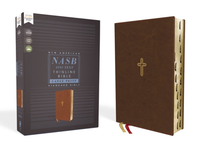 Book cover of: NASB, Thinline Bible, Large Print, Leathersoft, Brown, Red Letter, 1995 Text, Thumb Indexed, Comfort Print