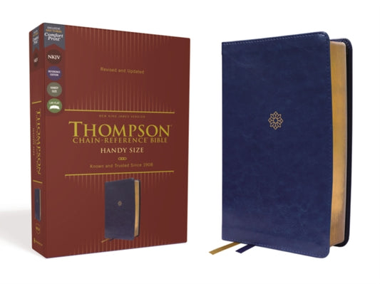 Book cover of: NKJV, Thompson Chain-Reference Bible, Handy Size, Leathersoft, Navy, Red Letter, Comfort Print. By: Frank Charles Thompson