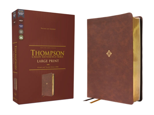 Book cover of: NKJV, Thompson Chain-Reference Bible, Large Print, Leathersoft, Brown, Red Letter, Comfort Print. By: Frank Charles Thompson