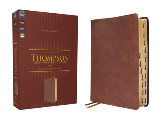 Book cover of: NKJV, Thompson Chain-Reference Bible, Leathersoft, Brown, Red Letter, Thumb Indexed, Comfort Print. By: Frank Charles Thompson