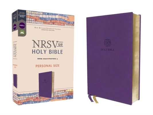 Book cover of: NRSVue, Holy Bible, Personal Size, Leathersoft, Purple, Comfort Print. By: Zondervan Publishing Company