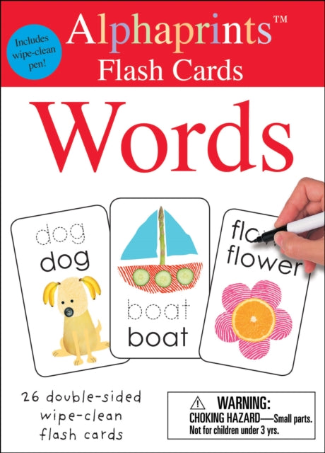 Book cover of: Alphaprints: Wipe Clean Flash Cards Words. By: Roger Priddy