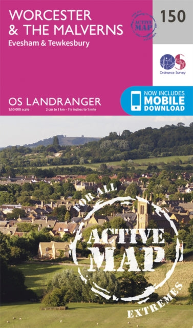 Book cover of: Worcester & the Malverns, Evesham & Tewkesbury. By: Ordnance Survey