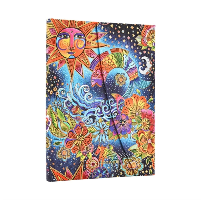 Book cover of: 2026 Celestial Magic (Whimsical Creations) Midi 18-month Horizontal Hardcover Flexi Dayplanner 2025-2026 (Wrap Closure). By: Paperblanks