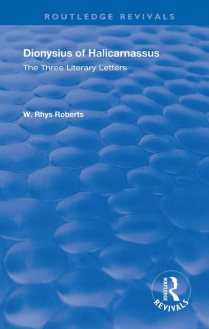 Book cover of: Three Literary Letters. By: W. Rhys Roberts