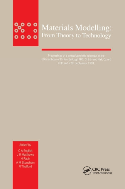 Book cover of: Materials Modelling. By: English