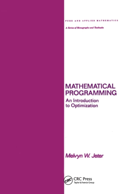 Book cover of: Mathematical Programming. By: Melvyn W. Jeter