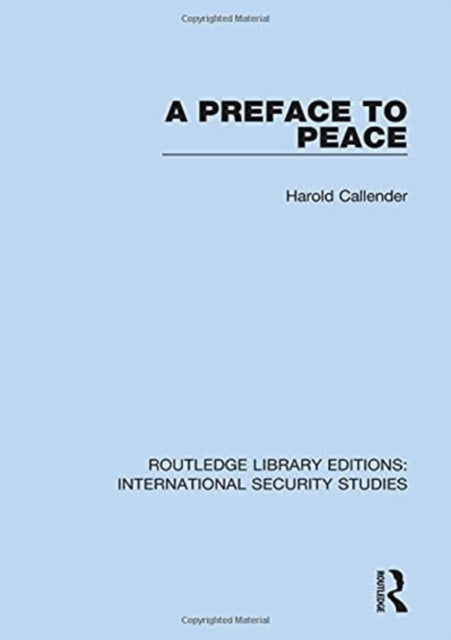 Book cover of: Preface to Peace. By: Harold Callender