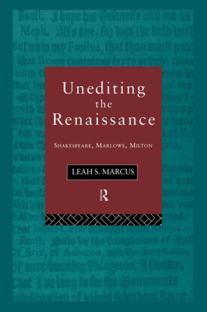 Book cover of: Unediting the Renaissance