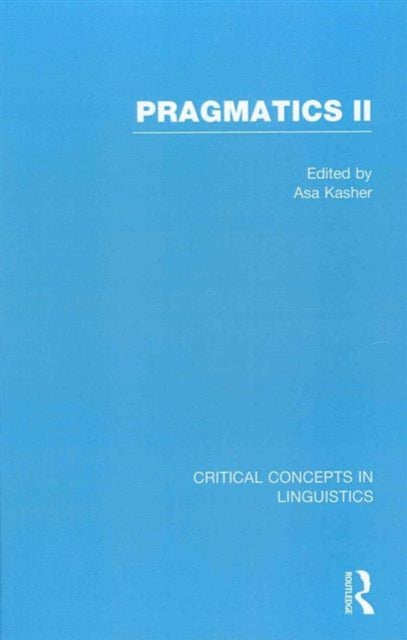 Book cover of: Pragmatics II. By: Asa Kasher