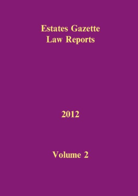 Book cover of: EGLR 2012 Volume 2. By: Hazel Marshall