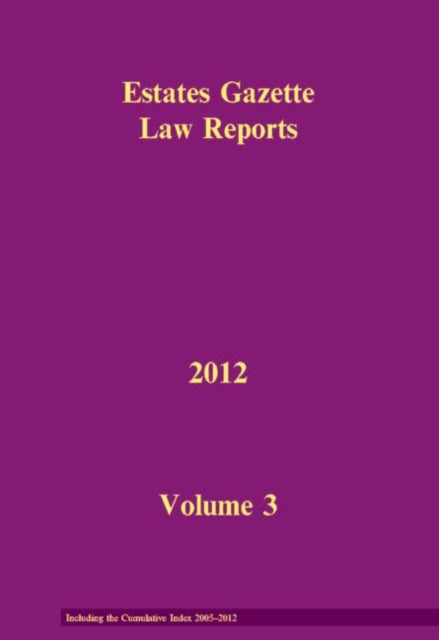 Book cover of: EGLR 2012 V3. By: Hazel Marshall