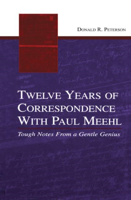 Book cover of: Twelve Years of Correspondence With Paul Meehl. By: Peterson, Donald R.