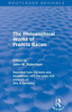 Book cover of: Philosophical Works of Francis Bacon. By: John M. Robertson