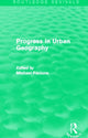 Book cover of: Progress in Urban Geography (Routledge Revivals). By: Michael Pacione