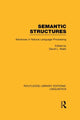 Book cover of: Semantic Structures (RLE Linguistics B: Grammar). By: David L. Waltz