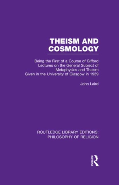 Book cover of: Theism and Cosmology. By: John Laird