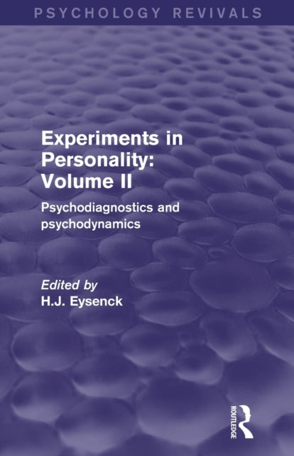 Book cover of: Experiments in Personality: Volume 2 (Psychology Revivals). By: Hans Jurgen Eysenck