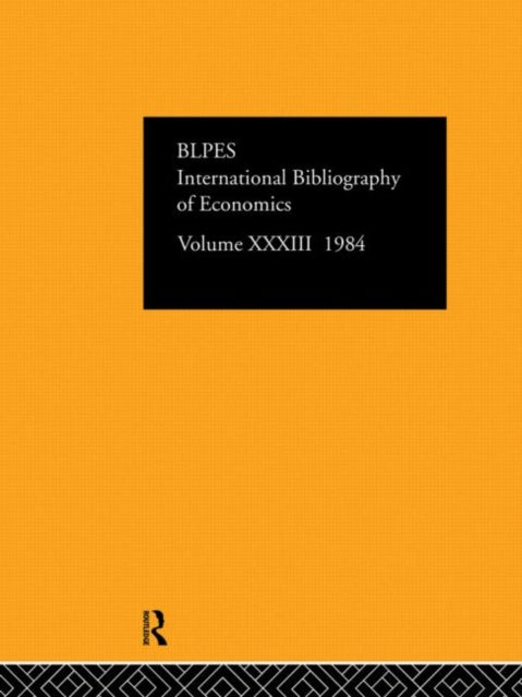 Book cover of: IBSS: Economics: 1984 Volume 33. By: International C