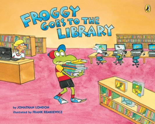 Book cover of: Froggy Goes to the Library. By: Jonathan London