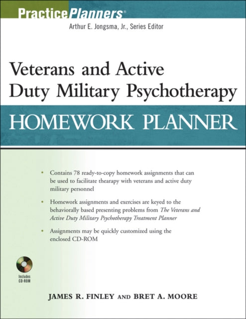 Book cover of: Veterans and Active Duty Military Psychotherapy Homework Planner. By: Finley, James R.