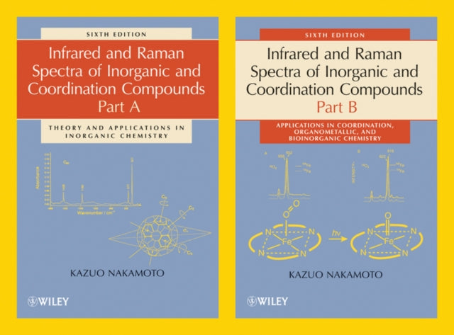 Book cover of: Infrared and Raman Spectra of Inorganic and Coordination Compounds, Part A and Part B, 2 Volume Set. By: Kazuo Nakamoto