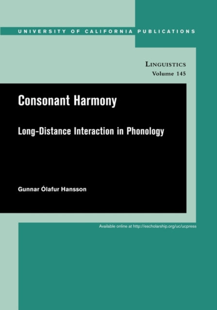 Book cover of: Consonant Harmony. By: Gunnar O lafur Hansson
