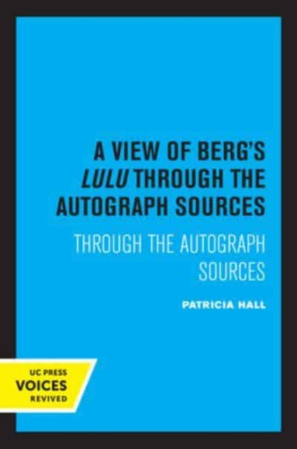 Book cover of: View of Berg's Lulu. By: Patricia Hall