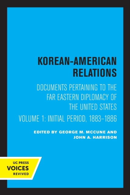 Book cover of: Korean-American Relations. By: George M. McCune