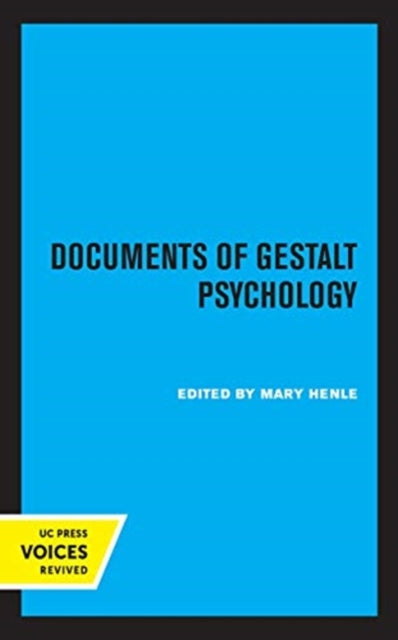 Book cover of: Documents of Gestalt Psychology. By: Mary Henle