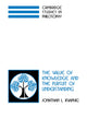 Book cover of: Value of Knowledge and the Pursuit of Understanding. By: Jonathan L. Kvanvig
