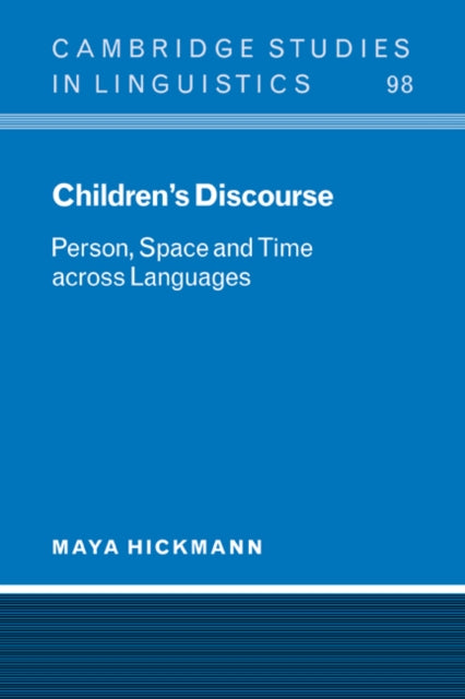 Book cover of: Children's Discourse. By: Maya Hickmann