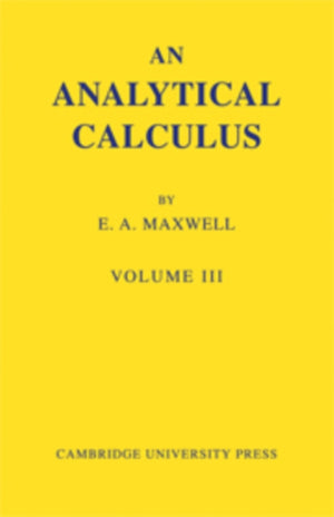 Analytical Calculus: Volume 3
