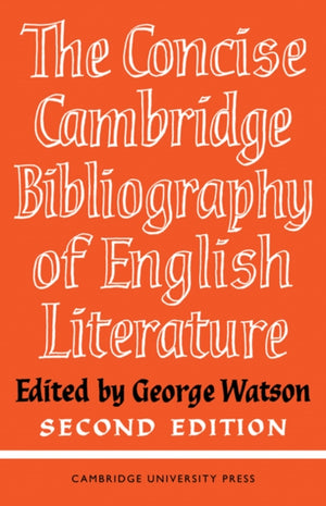 The Concise Cambridge Bibliography of English Literature, 600–1950
