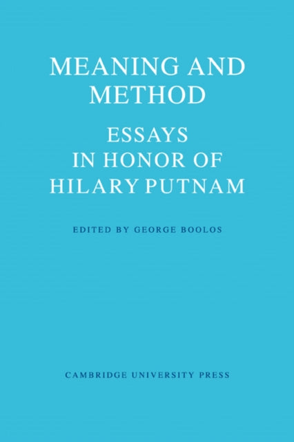 Book cover of: Meaning and Method. By: George Boolos
